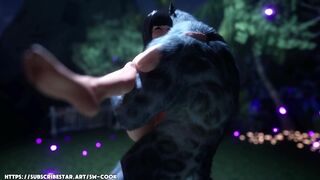 Werewolf Beast Fucks Beautiful Girl with Huge Cock and Creampies Her