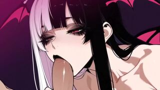 Vampire blowjob close-up pov