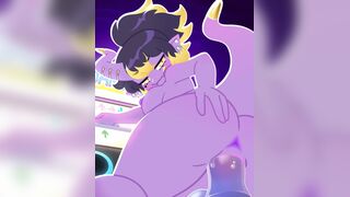 Purple Girl riding Dildo (Dreamflowerbunny)