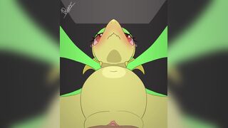Licking inside Snivy