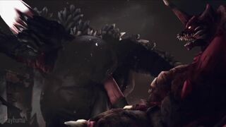 Space Godzilla x Destoroyah by Rayhuma [Sound Edit]