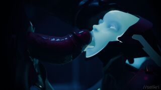 Echo sucking Soldier76 (Close-up)