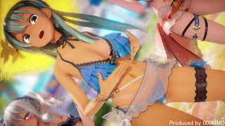 [Kancolle MMD] (Kashima, Suzuya, and Prinz) in (G)I-DLE - "Queencard" dance (R18)