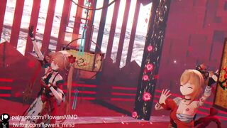 [Genshin and Honkai Star Rail MMD] (Guinaifen & Yoimiya) HIMEHINA - 愛包 dance (R18)