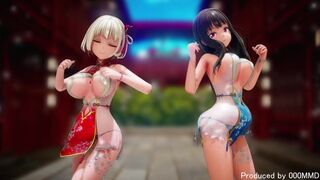 [Anime (Lycoris Recoil) MMD](Chisato Nishikigi & Takina Inoue)HIMEHINA-愛包 dance (R18)