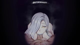 Omi-san Gives a Blowjob with her Snake Tongue