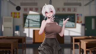 Lewd Bad Teacher Haku with Vibrator in Classroom
