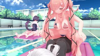 Cat girls in Oestrus Pool Sex