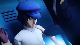 Naoto in the police locker room