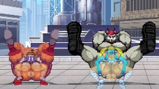 MUGEN: Sakura Kasugano & Rainbow Mika fucks Leo & Gundog