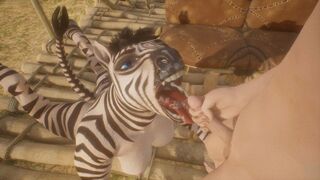 Safari Park with Hot Zebra Furry Girl