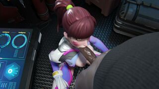 D.va blowjob [4K] [Black!]