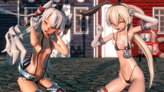 Shimakaze & Amatsukaze - Viva Happy [MMD R15] Ley Line Walker