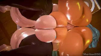 Pekomama ❤ Brazilian Miku smother Hatsune Miku! (Futa x Female x Futa)