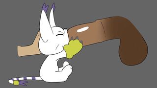 Tailmon horse deepthroat (digimon)