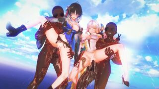 SuiSui & YangYang group sex (WuWa)