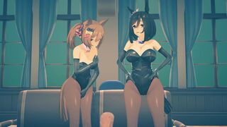 Eishin Flash & Smart Falcon Bunnysuits! Cute! (Uma Musume)
