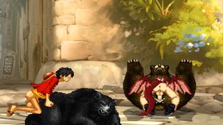 MUGEN Request#256: Natsu Dragneel & Luffy Fucks Mr. BearX2