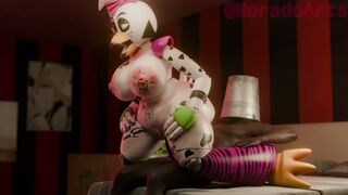 Glamrock Chica reverse cowgirl