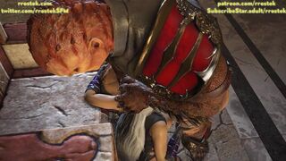 Shao Kahn throat fucking his favourite concubines
