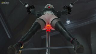 2B pounded by fucking machine