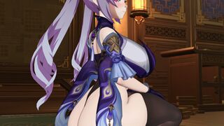 Keqing Booty Bounce - 4K