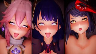 Raunchy Secret Orgy at Inazuma castle tower