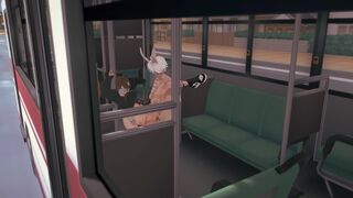 Sneaky Public Sex In The Bus (scene from the game Bunny Hero Works Part-Time)