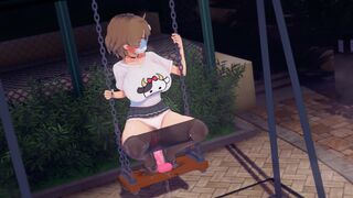 [Sound] Exhibitionist Squirts All Over The Public Park [Bunny Hero Works Part-Time]