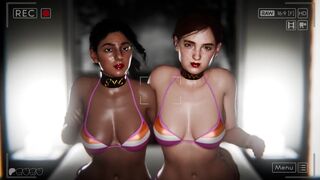 Ellie and Dina blowjob