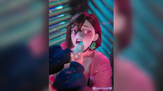 Cumming on momos face