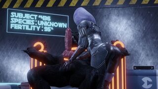 Tali'Zorah is easily impregnated by Werewolf [Rekin3D]