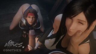 Tifa and Jessie cumshot