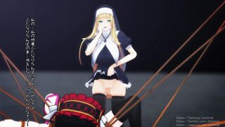 A futanari saint who is forbidden to masturbate punishes a busty girl