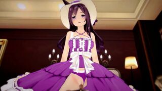 Mejiro Dober Hentai Umamusume Handjob and Cowgirl Sex MMD 3D Purple Clothes