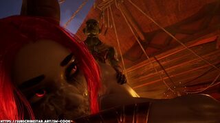 Goblin Facefucks and Fills Sexy Succubus - Facial & Creampie