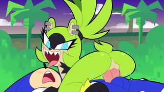 Surge defeating Sonic