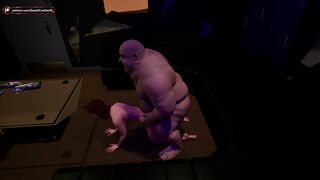 Fat Man Fucks Tiny Escort Hard in Cinema Room