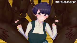 Shuuko Komi BBC Gangbang — Komi Can't Communicate