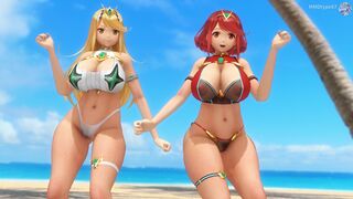 [MMD] Pyra & Mythra - BIKINI DANCE