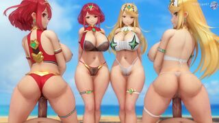 [MMD] Pyra & Mythra - Shaking Dance(fixed camera)