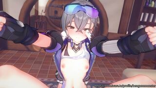 Silver Wolf is playing a dating sim game?