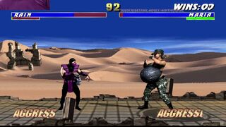 [MK] Rain vs Maria - Mortal Kombat 3 Ryona Pregnant Woman Mod (Nude)