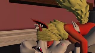 Seeding a hellhound...Watch this Flareon fill this hellhound full of their seed