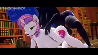 MLP Public Library Sex (Futa Nightmare Moon X Sweetie Belle) DominotheCat